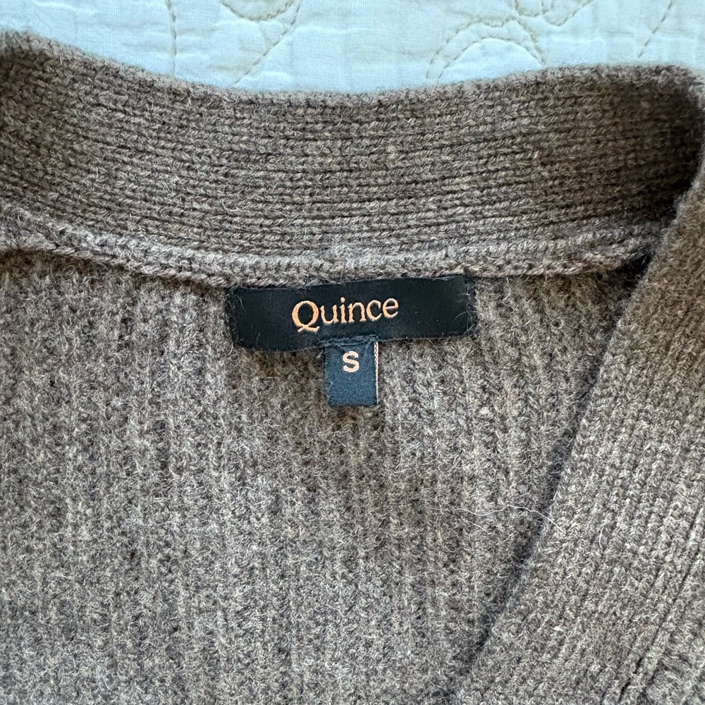 Quince Brown Boyfriend Cashmere Cardigan - Picture 5 of 7